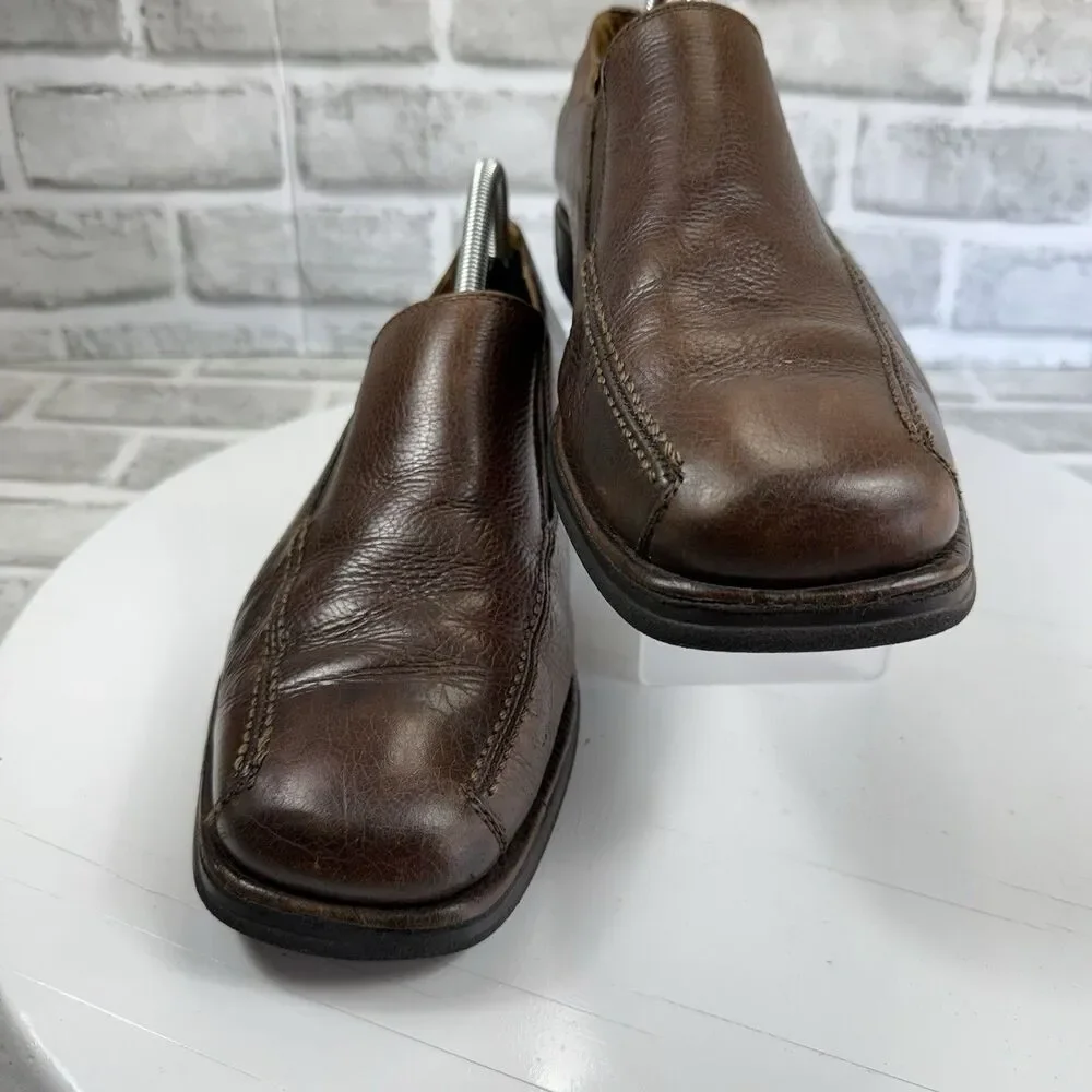 Sandro Men's Size 9.5 D Brown Leather Comfort Soft Gel Slip On Loafers
